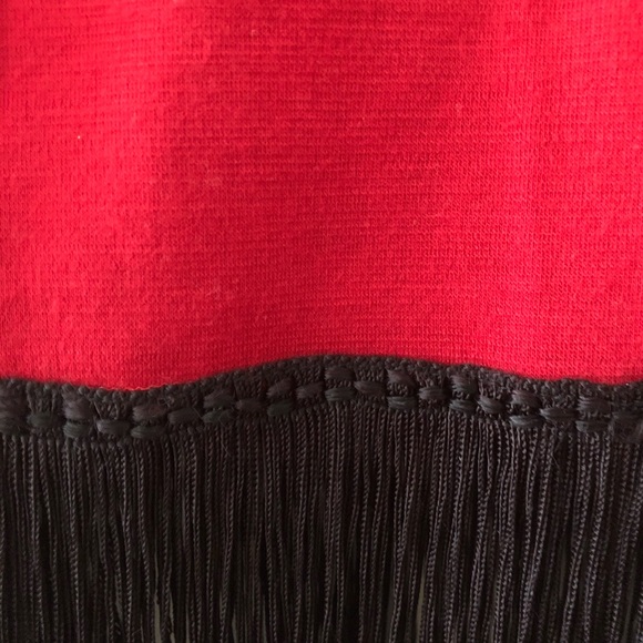 Vintage red and black fringe skirt - Picture 4 of 11
